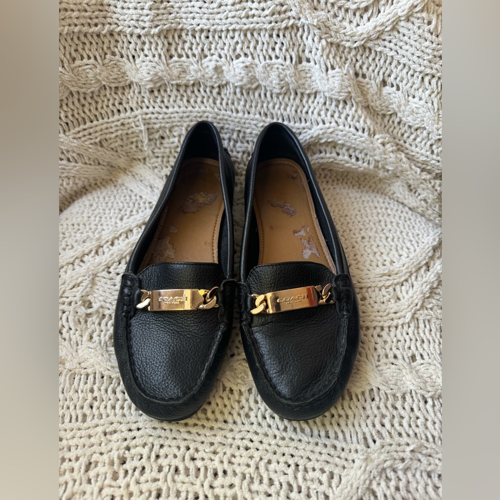 Coach Olive Leather Loafers Size7B